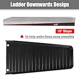 Teisaiko Rain-Gutter Downspout Splash Block - Gutter Downspout Extensions for Rainwater Drainage, Lader Downwards Design, 16" Fixable Downspout Extender with 8 Fixing PP Nails (4, Black)