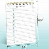 To Do List Notepad 3 Pack, Undated Daily Planner Notepad With To Do List Notebook Checklist Planner Spiral Waterproof Notepad for Office Supplies, School Planner, 52 Sheets/Pack, 5.5"*8.3" A5 Size