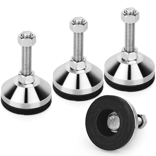 Anwenk Heavy Duty Leveling feet Adjustable Feet Levelers Leg Leveler 2.36" Dia Base,Adjustable Feet M12 Thread, Support 5280Lb for Cabinet, Table, Workbench,Machine, Warehouse (D60xM12x50) 4 Pack