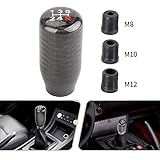 muge racing Carbon Fiber Shift Knob for Automatic and Manual Vehicles, Carbon Fiber Gear Shift Knob, 5 Speed Black