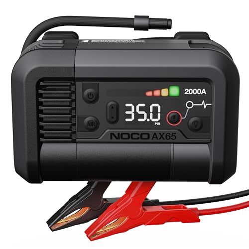 NOCO Boost Air AX65: 2000A Jump Starter with Air Compressor Tire Inflator – Starts 8.0L Gas & 6.0L Diesel – 67 SLPM Airflow Inflates 0–40 PSI in 2 Minutes