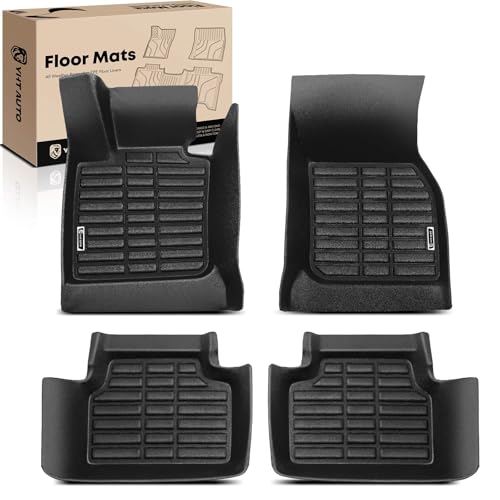 YHTAUTO Floor Mats Fit 2014-2023 Mini Cooper 4 Door, TPE All Weather Car Mats Waterproof Anti-Slip Odorless Floor Liner, Interior Car Accessories Front & 2nd Row Liner
