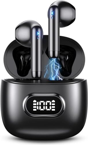 SGNICS for ZTE Nubia Red Magic 9 Pro - Bluetooth 5.3 Ear Buds LED Power Display Headphones Bass Stereo, Earbuds in-Ear Noise Cancelling Mic, 40H Playback Mini Case IP7 Waterproof Sports Earphones