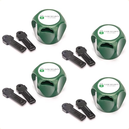 The Flow Security Systems Faucet Lock II | Magnetic Key | Prevents Water Theft, Secures Outdoor Taps, Promotes Water Conservation | Fits Most Outdoor Hose Bibbs | FSS 500 | Keyed The Same | 4 Pack