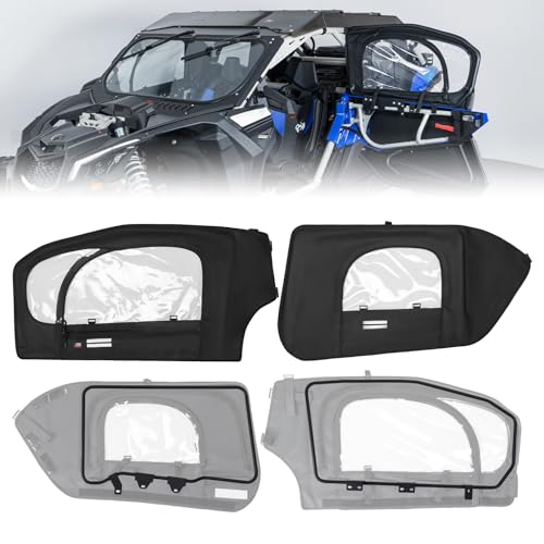 KEMIMOTO X3 Upper Door with Steel Frame Compatible with Can-Am Maverick X3 MAX 2017-2025, Keep Warm Waterproof Tear-Resistant Embossed PVC Oxford fabric Cab Enclosure Upper Window UTV Accessories