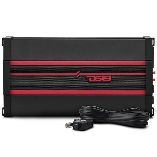 DS18 CANDY-X5B Amplifier in Black - Class D, 5 Channels, 2000 Watts Max, Digital, 1/2/4 Ohm, with Remote Subwoofer Level Controller - Compact Amplifier for Speakers/Subwoofer