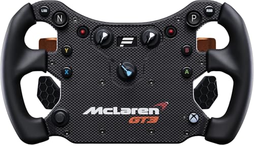 Fanatec CSL Elite Officially Licensed McLaren GT3 v2 Sim Racing Steering Wheel – Analog Paddles, Magnetic Shifters, Multi-Position Switches, OLED Display for PC, Xbox Series X|S, Xbox One