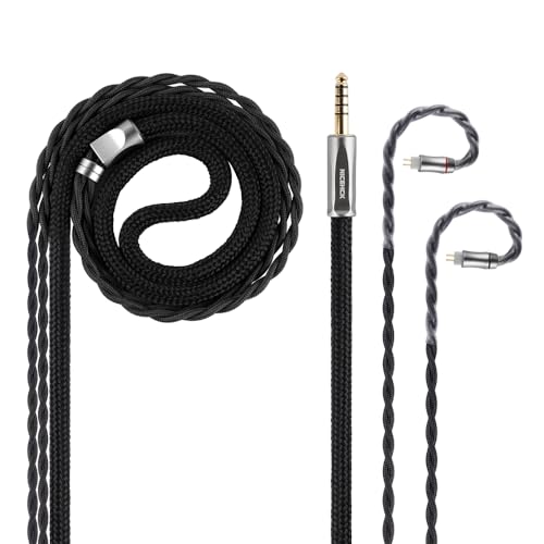 NICEHCK AceOrpheus IEM Cable, High Purity 8N OCC Earphone Upgrade Cable, Black Shock Absorbing Upgrade Headphone Cords for in-Ear Monitor (4.4mm with 0.78 2Pin)