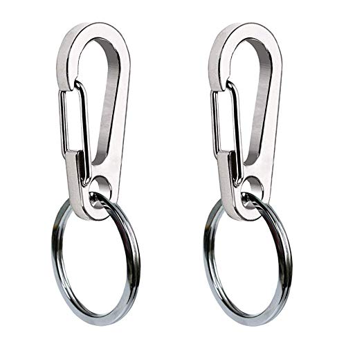 COMTIM 2 Pack Dog Tag Clips, Stainless Steel Heavy Duty Quick Clips Pet ID Tag Holder for Dog/Cat Collar and Harness