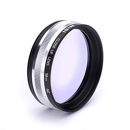 NiSi - 58mm NC Close-Up Lens Kit, Close-Up Macro Lens Filter, 58mm Thread, +5 Diopters, Nano Coating, Optical Glass, w/Protective Case, 49mm & 52mm Adapter Rings - Camera Accessories for Photography
