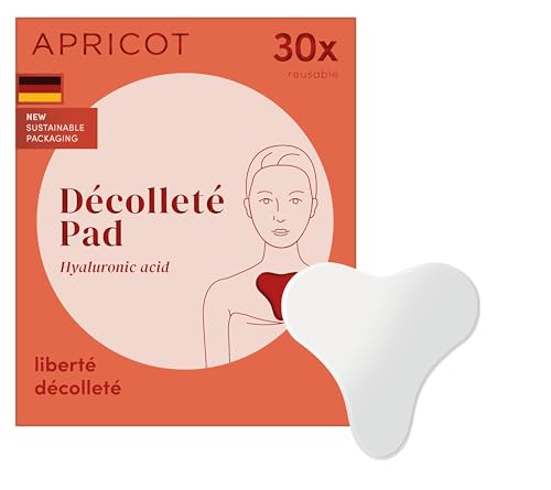 APRICOT Silicone Chest Wrinkle Pad with Hyaluronic Acid I 30x Reusable I Silicone Pad to Tighten Skin on Décolleté Area I Anti-Wrinkle Patch "liberté décolleté", Made in Germany