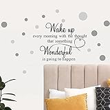 Motivational Art Quotes Wall Decals, Inspirational Sayings Words with Dots Wall Stickers, Vinyl Letters Motto Wall Décor, Removable DIY Sign Wall Mural for Bedroom, Living Room, Home Decoration