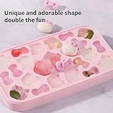 Mini Cute Silicone Ice Molds, Cartoon Cat Sealed Ice Mold with Lid, Silicone Candy Molds, Birthday Cake Decoration, Candy Chocolate Cupcake Topper, DIY Baking Tools