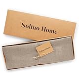 Solino Home Linen Square Placemats 14 x 14 Inch - 100% Pure Linen Natural Cloth Placemats Set of 4 - Fete, Washable Fabric Place Mats