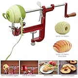 Johnny Apple Peeler, Heavy Duty Cast Iron Peeler with Stainless Steel Corer Slicer and Peeler Blades and a Strong Clamp Base, Apple Pie or Apple Crisp Maker