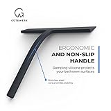 GÜTEWERK Shower Squeegee for Glass Doors, Silicone Window Squeegee, Bathroom and Glass Cleaning - Black - 9 Inch