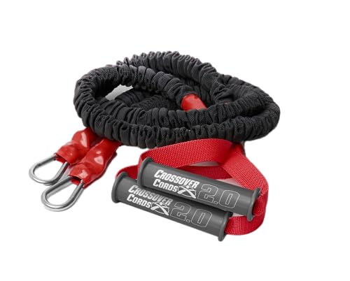 Heavy 15 lbs Shoulder Resistance/Exercise Bands - Perfect for Warmups, Arm Care, Rotator Cuff Exercise or Physical Rehab from Injury - One Set of 2 Crossover Cords - Crossover Symmetry