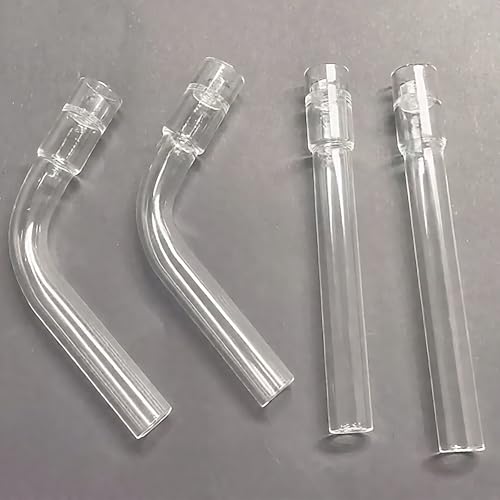 4-Pack Solo Borosilicate Glass Tube Stem Set - 110mm Straight & Curved for Steam Chemistry, Air Drying, and Lab Applications