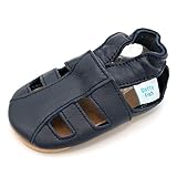 Dotty Fish Soft Leather Infant Toddler Sandals. Navy Blue. 2-3 Years