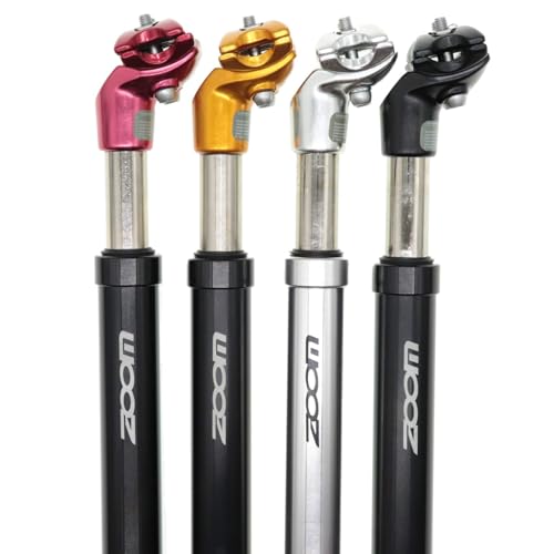 DJC Bike Suspension Seatpost Shock Absorber Damper Post 27.2 30.9 31.6 mm, Lightweight Aluminum Body(Black Head,27.2mm)