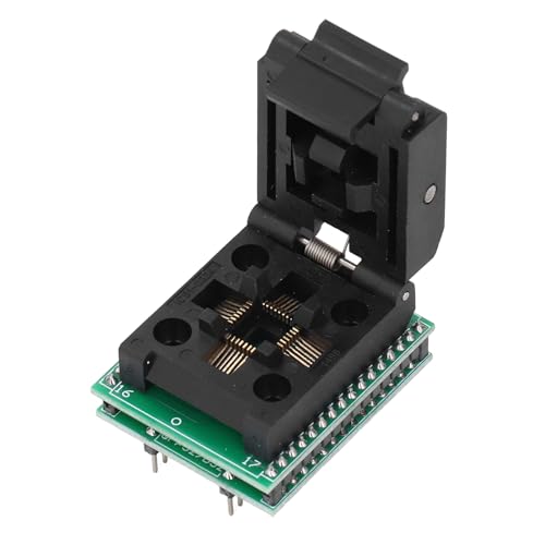 QFP32 to DIP32 Converter, IC Programmer Adapter for Prototyping and Testing, 2.54mm Pin Pitch Socket, PCB Test Cradle with Wide Applications for DIY