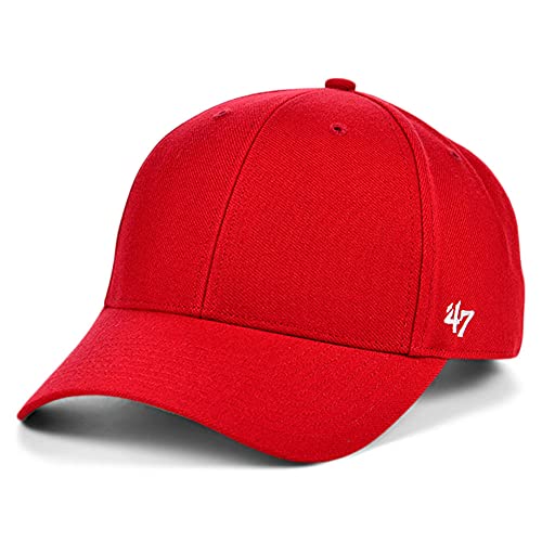 '47 Blank Classic MVP Cap, Adjustable Plain Structured Hat for Men and Women – Red