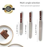 Straight Icing Spatula Stainless Steel Baking Set of 6", 8" & 10" Wooden Handle Cake Decorating Frosting Spatulas