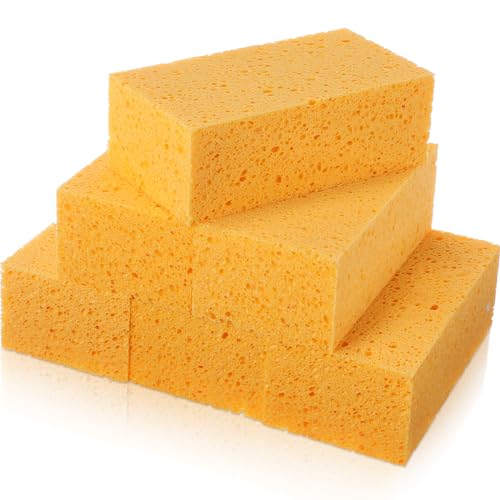 Mimorou 6 Pcs Large Sponge Bulk 7.9 x 3.9 x 2.4 Inch Grouting Car Washing Sponge for Thick Cleaning and Dish Washing
