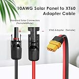 MOOKEERF Solar to XT60 Extension Cable 10AWG 20FT Solar Connector to XT60 Adapter Cable for Solar Panel to Portable Power Station Solar Generator Battery Pack