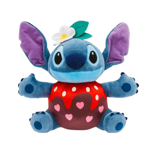 DISNEY STORE Official Stitch Valentine's Day Plushie - Chocolate Dipped Strawberry Design, Embroidered Features, Super Soft Stuffed Animal - Inspired by Lilo & Stitch