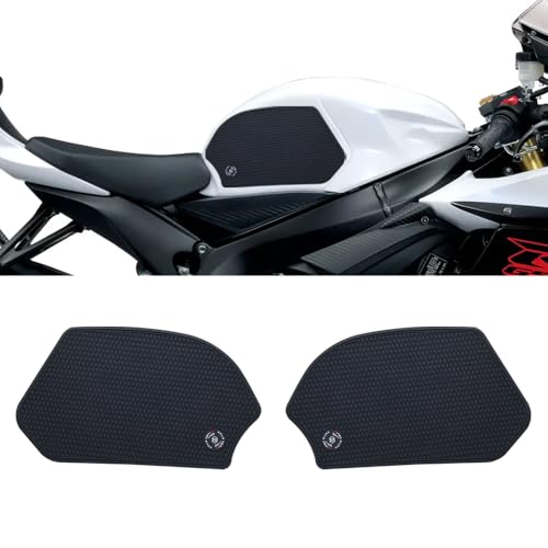 New for GSXR600 GSXR750 GSX-R GSXR 600 750 2011-2024 2025 Motorcycle Side Fuel Tank pad Tank Pads Protector Stickers Decal Gas Knee Grip Traction Pad Tankpad (One Set) Black