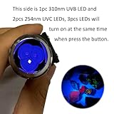 WONDSUNSON Longwave & Midwave & Shortwave UV Light Flashlight 254nm 310nm 365nm Minerals Phosphor Detector UVA UVB UVC Blacklight Jade Detection White LED Torch Lamp