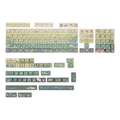 KiiBoom X Cosydiaries Rainy Froggy Day Keycap Set, 144 Keycaps, PBT Custom Keycaps for Mechanical Keyboard, Compatible with ANSI/ISO, 60%, 65%, 75%, TKL, Full-Sized Layout (MOA Profile)