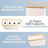 Lonbet - Toilet Paper Basket - Toilet Paper Storage - The Ultimate Bathroom Organizer - Bamboo Storage Basket, Toilet Paper Organizer Basket, Bathroom Accessories Holder - Toilet Paper Bin