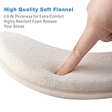 Soft Thicker Flannel Bathroom Toilet Seat Cover, 2 Pack Non Slip Warmer Comfortable Seat Cushions with Memory Foam, Easy Install with Self-Adhesive Tape, Reusable Toilet Lid Cover (Off-White,Navy)