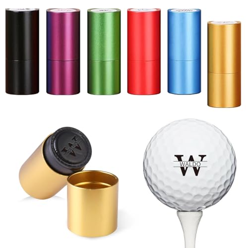 Sunamd Personalized Golf Ball Stamp, Custom Golf Ball Marker Stamp, Create Your Unique Mark on Golf Balls, Waterproof Golf Ball Stamper, Golf Accessories Customized Gifts (Gold)