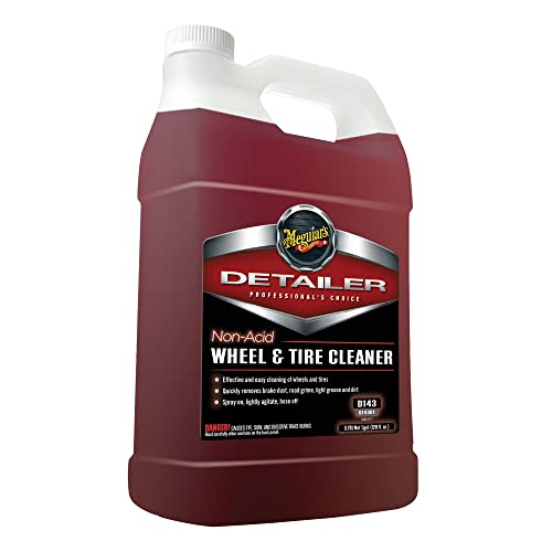 Meguiar's D14301 Non Acid Tire and Wheel Cleaner, Pre-Diluted, No Mixing Required Car Wheel Cleaner - 1 Gallon Wheel Cleaner 128 Fl Oz