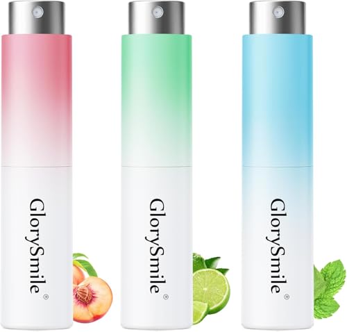 Oral Breath Spray, Mouth Spray Breath Fresheners, Adult Bad Breath Relief, Hours of Freshness - Natural Plant Extracts, 0 Alcohol - Compact & Portable 3-Pack - 3 Flavors (Mint/Peach/Lemon)