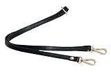 VanEnjoy Full Grain Leather Adjustable Replacement Strap Cross Body Bag Purse, 26-51 inch Gold Hardware 1.2 CM Width (Black-Gold Buckles)