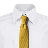 Ambesonne Men's Tie, Geometric Pattern Hexagon, 3.7", Earth Yellow