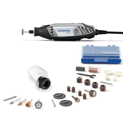 Dremel 3000-1/25 Variable Speed Rotary Tool Kit - 1 Attachment & 25 Accessories - Ideal for Routing, Metal Cutting, Wood Carving, Polishing, Grinding, and Engraving