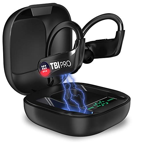 TBI Pro PowerPro Sport Bluetooth Headphones 5.0-50 Hours, HD Stereo Earphones - Powerbeats Pro TWS Totally Wireless Earbuds IPX7 Waterproof in-Ear Headset with Mic for Running, Gifts for Men, Women