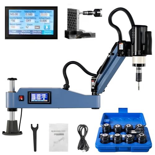 HNBYLMM Electric Tapping Machine, M3-M16 Tap Collets 360° Universal Electric Tapper 0-375 RPM Flexible Arm Drilling Threading Machine for Machinery, Plastics, Mold Manufacturing