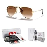 Ray-Ban Junior Kids' Aviator RJ9506S 223/13 52MM Arista/Brown Gradieent Dark Brown Aviator Sunglasses for Boys for Girls + BUNDLE With Designer iWear Eyewear Kit