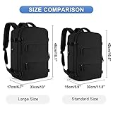 coofay Large Travel Backpack For Women Men Airline Approved Carry On Flight Luggage Waterproof Sports Casual Daypack Small For Hiking Black