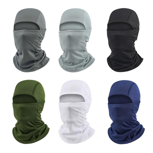 6 Packs Ski Mask Sun UV Protection Hood Breathable, Balaclava Face Mask for Men Women - Motorcycle Fish (6Pcs Color M, One size)