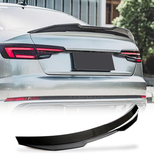Carbon Fiber Trunk Spoiler Compatible with 2017-2024 Audi A4 S4 B9 Sedan Exterior Duckbill Spoiler Trunk Tail Deck Lid Wing Lip Factory Outlet (Style B)