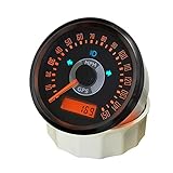 ELING 85mm GPS Speedometer Odometer 150MPH Speedo Gauge with High Beam Left Light Right Light 12V 24V for Auto Motorboat Tractor with Red and Yellow Backlight