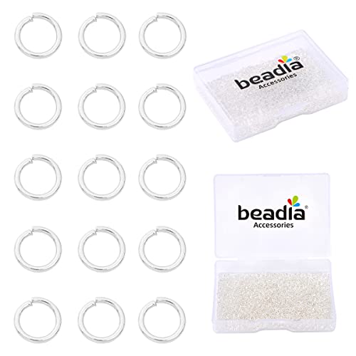 BEADIA Silver Plated Jump Rings Non Tarnish 3mm 1200pcs for Jewelry Making Findings