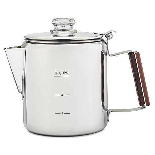COLETTI Bozeman Camping Coffee Pot – Coffee Percolator – Percolator Coffee Pot for Campfire or Stove Top Coffee Making – 9 CUP